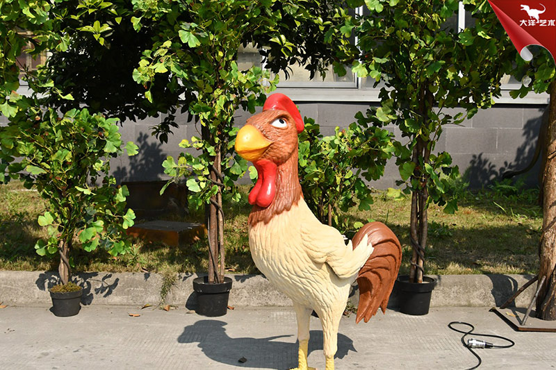 卡通動(dòng)物雕塑，仿真公雞