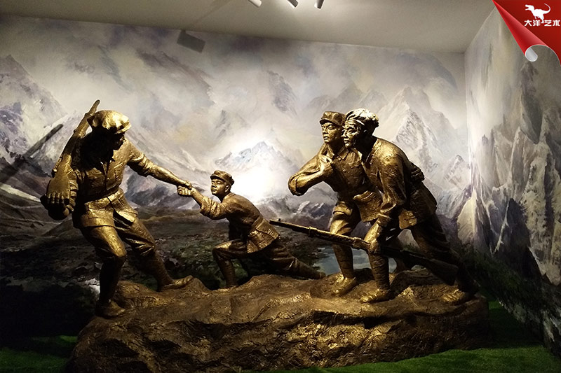 紅色革命主題雕塑，玻璃鋼雕塑