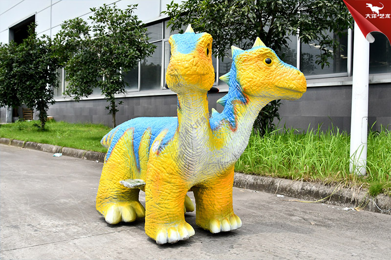 雙頭電動恐龍車，恐龍兒童游樂車